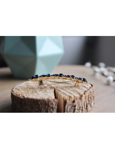 Barrette Inès pierres bleues