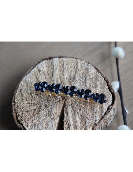 Barrette Inès pierres bleues