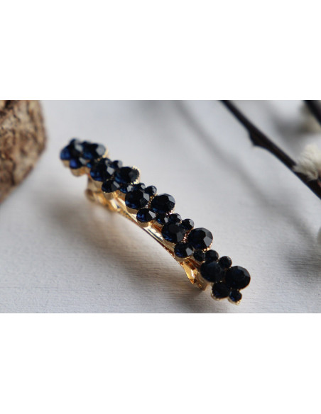 Barrette Inès pierres bleues