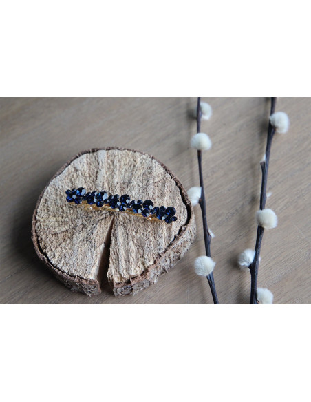 Barrette Inès pierres bleues