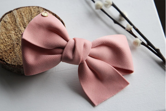 Barrette Célia Noeud Rose
