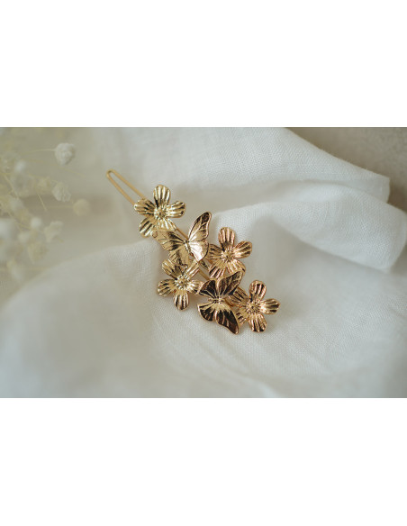 hair clip Cassie Butterflies and Golden Flowers