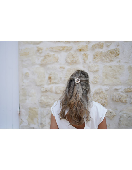 Barrette Muse Couronne Fleurie Dorée