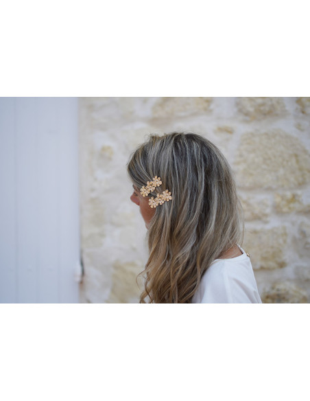 hair clip Lilia Trio Fleuri gold