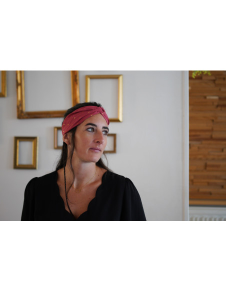 headband Sofia Rose Blush et Or