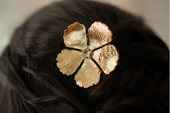Barrette Sohanne Fleur Dorée