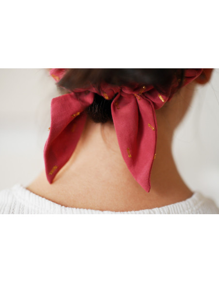 scrunchie bow Sofia Rose Blush et Or