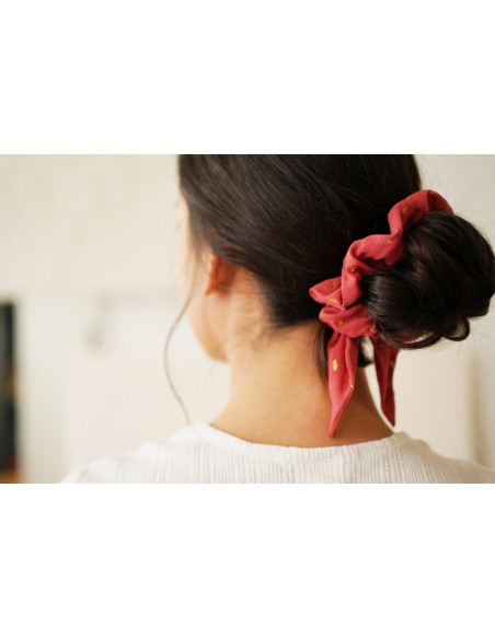 scrunchie bow Sofia Rose Blush et Or