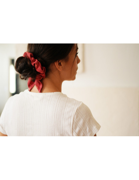 scrunchie bow Sofia Rose Blush et Or