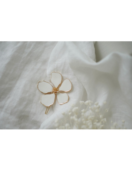 hair clip Sohanne Fleur Blanche
