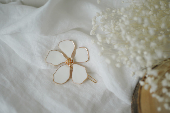 hair clip Sohanne Fleur Blanche