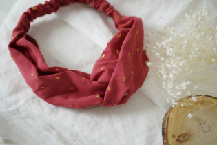 headband Sofia Rose Blush et Or