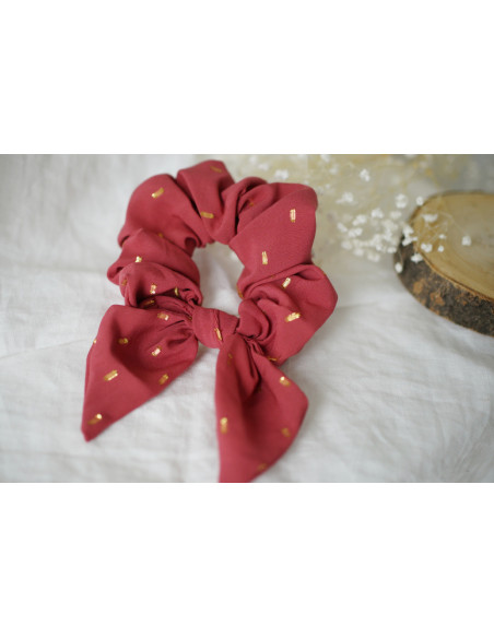 scrunchie bow Sofia Rose Blush et Or