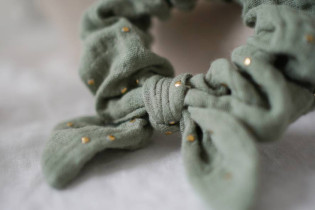 scrunchie bow kids Lou Vert Sauge et gold 2