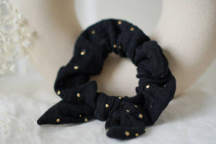 scrunchie bow kids Lou Noir et gold