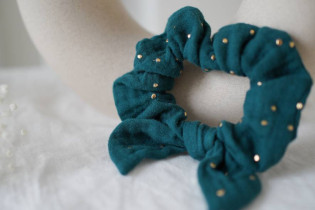 scrunchie bow kids Lou Vert Sapin et gold