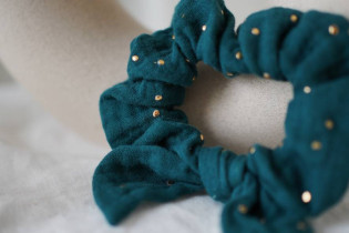 scrunchie bow kids Lou Vert Sapin et gold 2