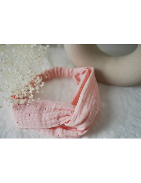 Bandeau Enfant Mila Rose Thé et Doré