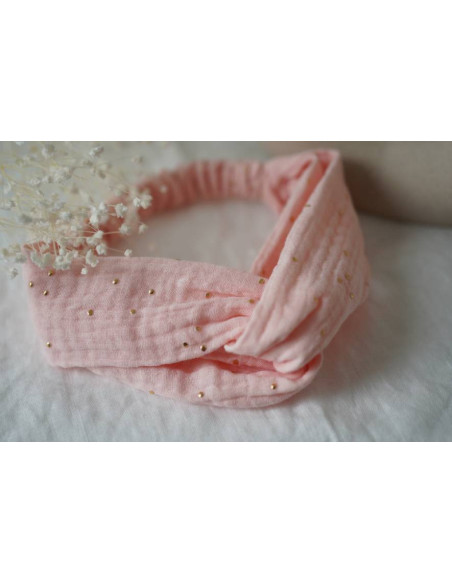 Bandeau Enfant Mila Rose Thé et Doré