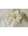 scrunchie bow Bridle Satin Ecru