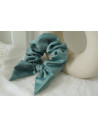 scrunchie bow Bride Satin Vert Sauge