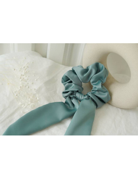 Chouchou Ruban Witness Satin Vert Sauge