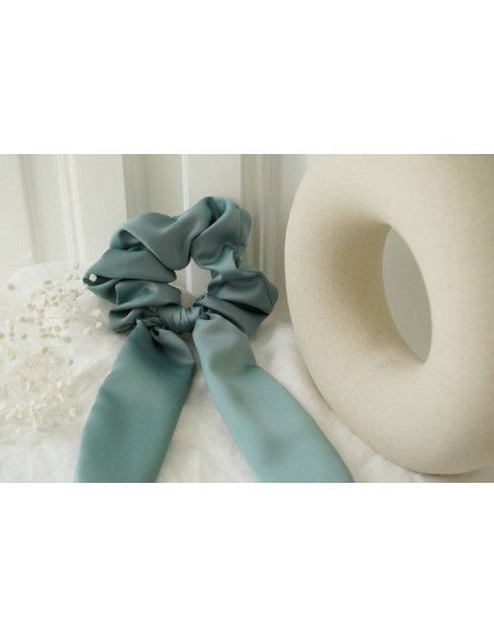 Chouchou Ruban Witness Satin Vert Sauge