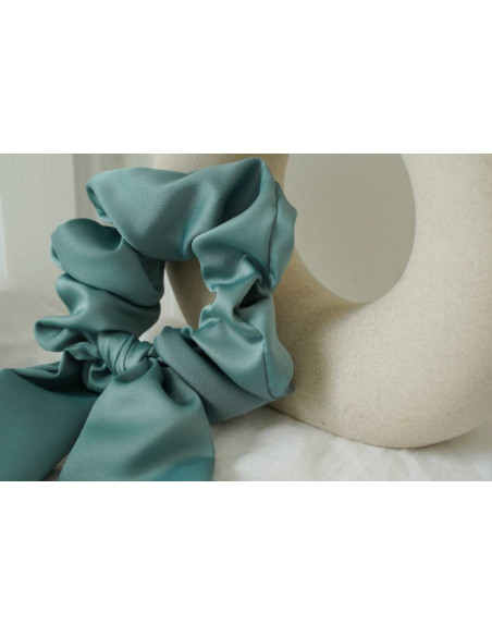 Chouchou Ruban Witness Satin Vert Sauge