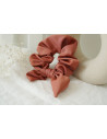 scrunchie bow Bride Satin Rose Terracotta