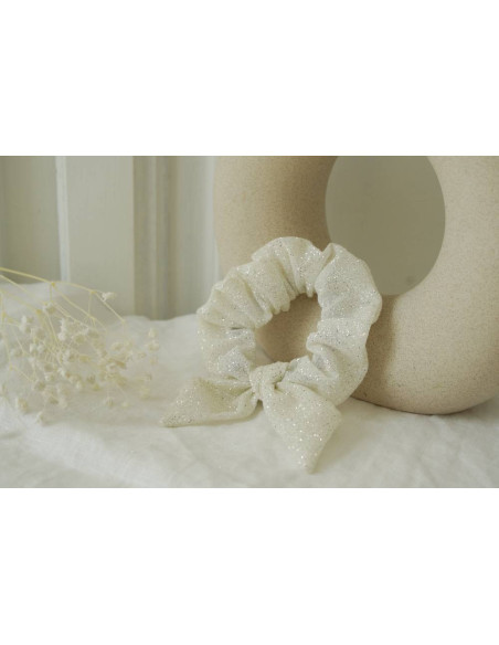 Chouchou Noeud Enfant Lova Pailleté Blanc