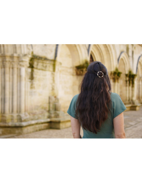 Barrette Calie Ronde Torsadée Dorée Mat