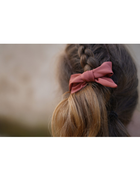 Barrette Noeud Enfant Honey Satin Rose Terracotta