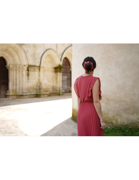 scrunchie bow Bride Satin Rose Terracotta