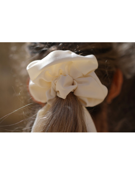 Chouchou Ruban Witness Satin Écru