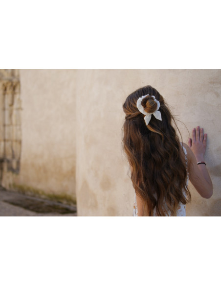 Chouchou Noeud Enfant Lova Pailleté Blanc