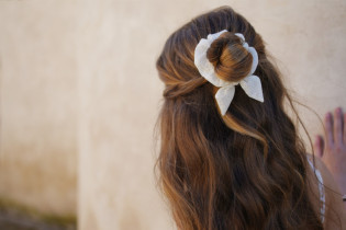 scrunchie bow kids Lova Glitter White 2