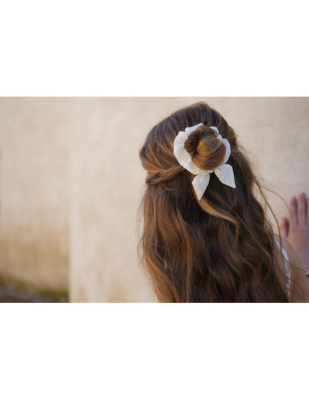 Chouchou Noeud Enfant Lova Pailleté Blanc