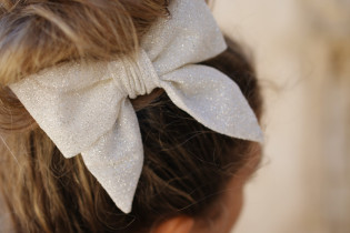 hair clip bow Soulmate Glitter White 2
