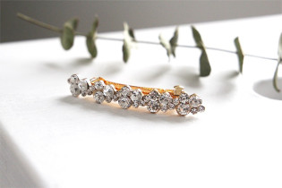 hair clip Inès silver stones