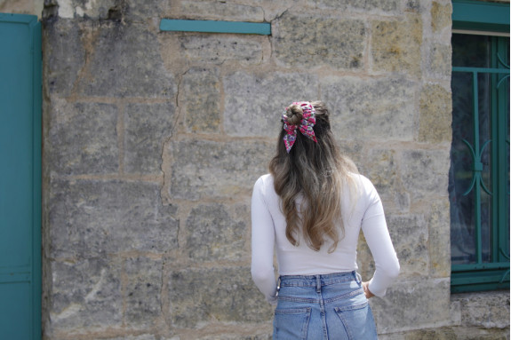 Chouchou Noeud Céline Imprimé Fleuri