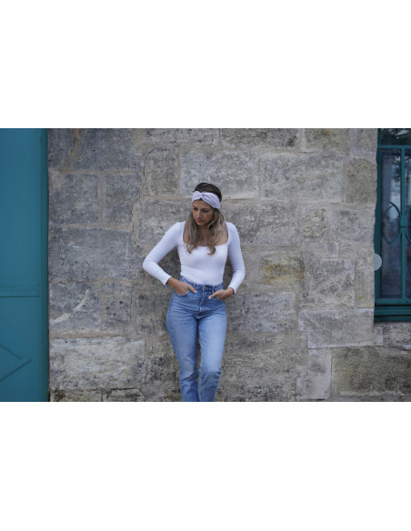 headband Romane Beige Striped White