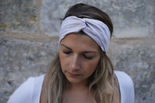 headband Romane Beige Striped White 2