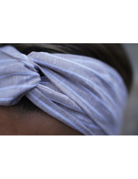 headband Romane Beige Striped White
