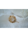 Barrette Anaïs Ronde Dorée à strass colorés