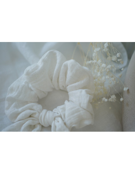scrunchie bow Mary White Iridescent