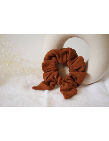 Chouchou Noeud Hélène Plumetis Noisette