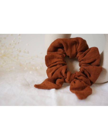 Chouchou Noeud Hélène Plumetis Noisette