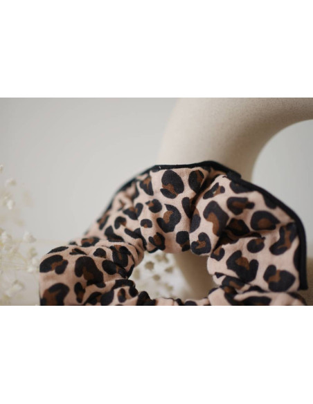 Brown Leopard Print Scrunchie