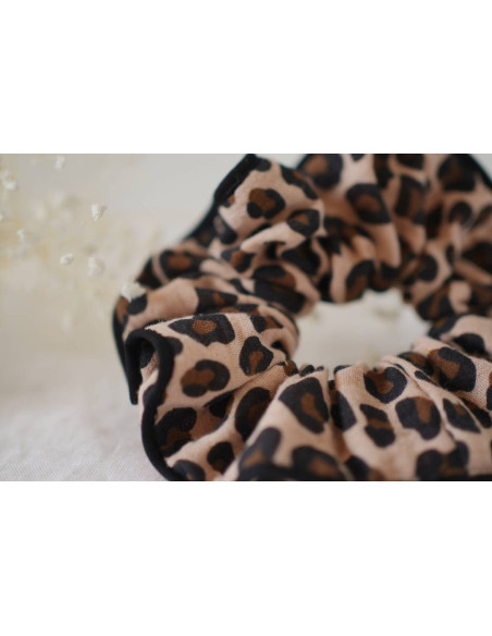Brown Leopard Print Scrunchie
