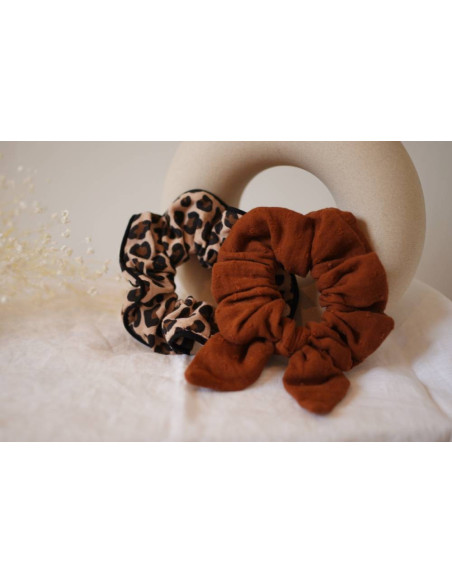 Brown Leopard Print Scrunchie